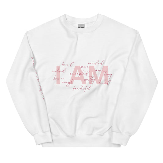 “I AM” Pink Sweater