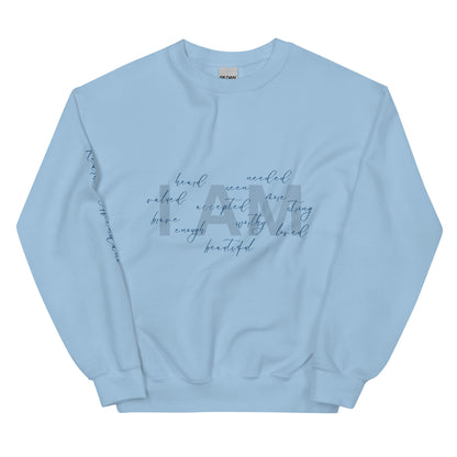 “I AM” Blue Sweatshirt